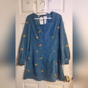 Cider corduroy floral dress